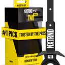 Nxtrnd Two Pro Football Mouth Guard, Permanent Strap, Fits Adult & Youth (Black)