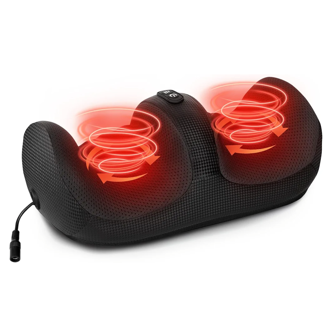 Medcursor Foot Massager with Heat - Foot and Calf Massager with Massage Roller, Deep Massage for Plantar Fasciitis, Pain Relief, Neuropathy, Relax for Home or Office Use (Not Cordless)