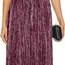 Women's Elegant Maxi Formal Dresses One Shoulder Pleated A-Line Long Evening Party Gowns, Large