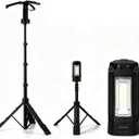Rechargeable LED Camping Light with Tripod Stand, 2700 Lumen Portable Work Light, IP65 Waterproof Magnetic Base Light for Outdoor Camping, Garage, Repair,Black