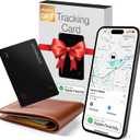 SPOTMINDERS Apple MFi Certified Wallet Tracker Works With Apple Find My Tracking Card for Wallet Card Rechargeable IP68 Waterproof 0.07in Slim iPhone Item Finder for Luggage Tags Purse Gifts for Women (Black (Pack of 1))