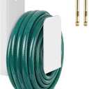 CroBlissful Garden Hose Holder Wall Mount Garden Water Hose Hanger Metal Line Hanger Holds Over 100' Heavy Duty Bracket for Outside Expandable Extension Cords Ropes Holder(White)