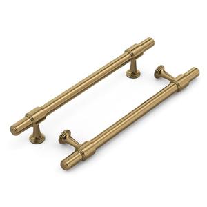 Haliwu 10 Pack Champagne Bronze Cabinet Pulls, 5 Inch Hole Center Drawer Pulls, Champagne Handles, Zinc & Aluminum Alloy Brushed Finish, Hardware for Bathroom and Kitchen