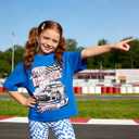Girls Summer Clothes 2 Piece Outfits 3D Car Print Short T-Shirt and Plaid Pattern Shorts Clothing Set 5-12Y (Blue)