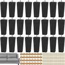 TURSTIN 24 Pieces 8" Plastic Furniture Legs Replacement Couch Legs Square Tapered Sofa Leg Mid-Century Modern Furniture Feet for Armchairs Couch Bed Coffee Table Dresser