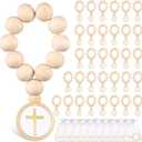 Deekin 60 Sets Wooden Rosary Bulk Wood Catholic Prayer Rosary Beads with Crucifix White Mesh Bag for Baptism First Communion Confirmation Baby Shower Bridal Shower Men Women