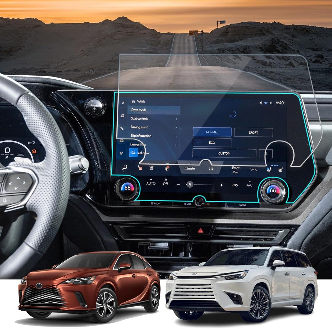 Tempered Glass Screen Protector for Lexus RX 350 2023-2026 & TX 350 2024-2026,Infotainment Navigation Screen Film Compatible With RX350 TX350 2026 2025 2024 Accessories - 14 inch (Transparent)