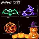 Halloween Decorations 3 Pack Orange Pumpkin Green Spider Purple Witch Hat Lights with Suction Cup Battery Operated Halloween Lights,Slow Fade Mode & Timer for Windows, Bedroom, Porch