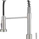 GIMILI Kitchen Faucet with Pull Down Sprayer Single Hole Stainless Steel Sink Faucet, Suitable for Farmhouses, RV, Laundry Room, Outdoor, and Campers. Llave para fregadero de cocina Brushed Nickel