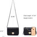 Women Black Quilted Purse Lattice Clutch Small Crossbody Shoulder Bag with Chain Strap Leather