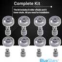 BlueStars WD12X10231 Dishwasher Lower Rack Wheel with Stud - Compatible with General Electric Dishwashers - Easy to Install - Replaces 1263942 AP3994981 PS1481883 EA1481883 - PACK OF 8