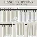 QJmydeco Beige White Linen Curtains 92 Inches Long 2 Panels Set, Modern Neutral Nursery Blackout Curtains for Kids Bedroom Thermal Drapes for Summer Heat Noise Reducing Hook Belt&Back Tab(W50 x L92)