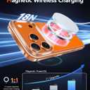 FNTCASE for iPhone 17 Pro-Max Case: Clear Magnetic Phone Cases with Screen Protector Compatible with Magsafe Slim Anti Yellowing Rugged Shockproof Protective Transparent Cell Cover (B-A Orange)