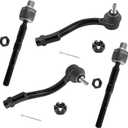 4Pcs Front Outer + Inner Tie Rods End Links LH Driver & RH Passenger Fit For Kia Rio 2006-2011 LX SX Base Sedan 4-Door, For Rio5 2006-2011 1.6L l4 Replace# ES800350 ES800349 EV800352