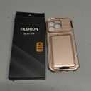 SSLOTSCASE for iPhone 17 Pro Case with Wallet & Sliding Lens Cover & Kickstand & Credit Card Holder & Camera Stand, Military-Grade Protection Hard Phone Case Cover for iPhone 17 Pro 6.3'', Rose Gold