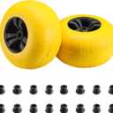 ONECHOI Beach Balloon Wheels, 13" Flat-Free Solid PU Beach Cart Tires Replacement Big Sand Wheels for Beach Buggy, Kayak Trolley, Canoe Cart, Rolling Walker, Garden Cart, Wheelchair & Buggy, 2-Pack