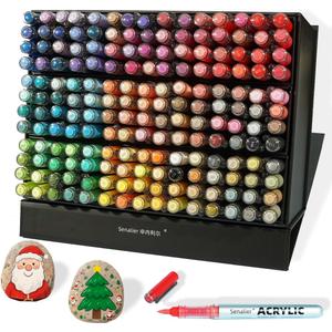 180 Colors Acrylic Markers, Soft Brush Tip Paint Pens and Paint Markers, Acrylic Pens for Wood, Stone, Canvas, Glass, Fabric, Egg, Rock Painting and DIY Crafts Art Supplies