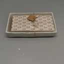 Mud Pie Woven Ceramic Guest Towel; Caddy 8 1/2" x 4 3/4" | Towel 7 3/4" x 4"