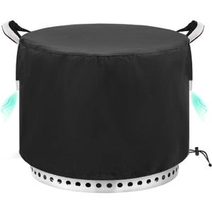Fire Pit Cover Round for Solo Bonfire Stove Cover - 22" Shelter with Handles Waterproof UV-Proof Windproof Fire Pit Cover Round Drastring for Patio Outdoors, Black Fire Pit Cover Round for Solo Bonfire Stove Cover - 22" Shelter with Handles Waterproof UV-Proof Windproof Fire Pit Cover Round Drastring for Patio Outdoors, Black