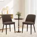 COLAMY Upholstered Dining Chairs Set of 2, Modern Kitchen Chairs with Back, Leather Side Dining Room Chairs with Wood Legs for Kitchen Dining Room Restaurant,Dark Brown