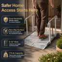 RDCMKL Wheelchair Ramp with Handrails, 4-12" Rise, Non-Slip, Carbon Steel