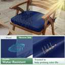 Summsun Outdoor Chair Cushions Set of 4: Waterproof Patio Furniture Cushions - 17 x 16 Inch Non Slip Round Corner Seat Cushion Pads with Removable Cover for Garden Yard Lawn, Navy Blue