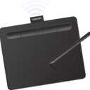 Wacom Intuos Small Bluetooth Graphics Drawing Tablet, 4 Customizable ExpressKeys, Portable for Teachers, Students and Creators, Compatible with Chromebook Mac OS Android and Windows - Black