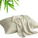 BEDELITE Standard Pillow Cases Set of 2, Rayon Derived from Bamboo, Cooling Pillow Cases for Hot Sleepers & Night Sweats, Breathable Silky Soft Envelope Pillowcases(Linen, 20"x26")