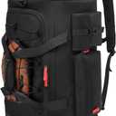 TUGUAN Baseball Duffle Bag for Youth and Adult, Large Softball Backpack with Shoes Compartment, 65L Baseball & Softball Equipment Bag Bat Bag Holds 2 Bats, Fence Hook for Catchers Gear, Upgraded Black