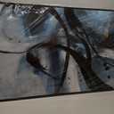 Abstract Canvas Wall Art Black And White Graffiti Lines Simple Art Modern Abstract Artwork Canvas Prints Canvas Picture Contemporary Wall Art Bedroom Living Room Office Decoration Framed 24x48 Inch