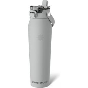 Frost Buddy 32oz Insulated Water Bottle with Straw & Chug Lid | Leak-Proof Stainless Steel | 24-Hours Cold | Sweat-Proof, Cup Holder Friendly | Ideal for Gym, Travel, Sports & Everyday Hydration