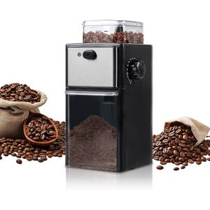 Electric Burr Coffee Grinder for Home Use, 12 Grind Settings Coffee Bean Grinder for Espresso, Drip & French Press, 200W Electric Coffee Grinder with 120g Ground Container