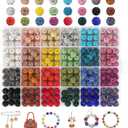 240pcs 24 Colors Rhinestone Beads for Crafts, Sparkle Round Crystal Disco Ball Clay Rhinestone Beads for DIY Jewelry Making Bracelet, Necklace, Earring and Christmas Decoration (10mm)