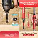 98Pieces 1/2 Impact Screwdriver Bits Set, Magnetic S2 Steel (Phillips/Slotted/Square/Torx/Hex/Security Torx) Driver Bits Tips,Impact Bit Holder and Nut Driver with Grey Storage Box Case