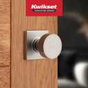 Kwikset Pismo Interior Passage Door Knob, Handle For Closet and Hallway Doors, Non-Locking Doorknob in Satin Nickel, with Microban Protection