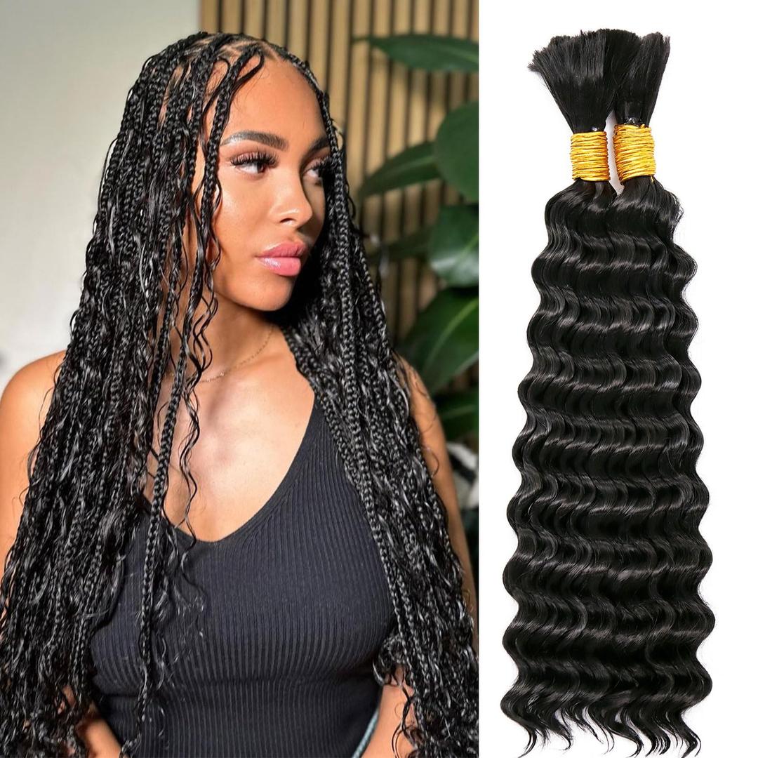 Boho Hair for Braiding Curly Water Wave Bulk for Braids 20 Inch 4A