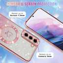 Bonoma Compatible with Samsung Galaxy S21 Plus Case Support for MagSafe, Plating Heart Glitter Magnetic Case TPU Camera Protection Back Cover for Phone Case -Pink