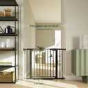 Cumbor 30-40.6 in Baby Gate for Stairs and Doorways, Dog Gate Indoor Black