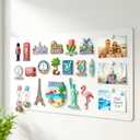 Magnetic Board for Wall 19.7" x 39.4": Extra Large White Display Board for Travel Magnet & Souvenir Collection | Heavy Duty Metal Panel for Mudroom & Kitchen Organization