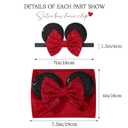 choicbaby Baby Girl Headbands Mouse Ears Headwrap with Sequin Polka Dot Bow Soft Stretchy Nylon Hair Bands for Newborn Infant Baby Toddler Girls- Pack of 4