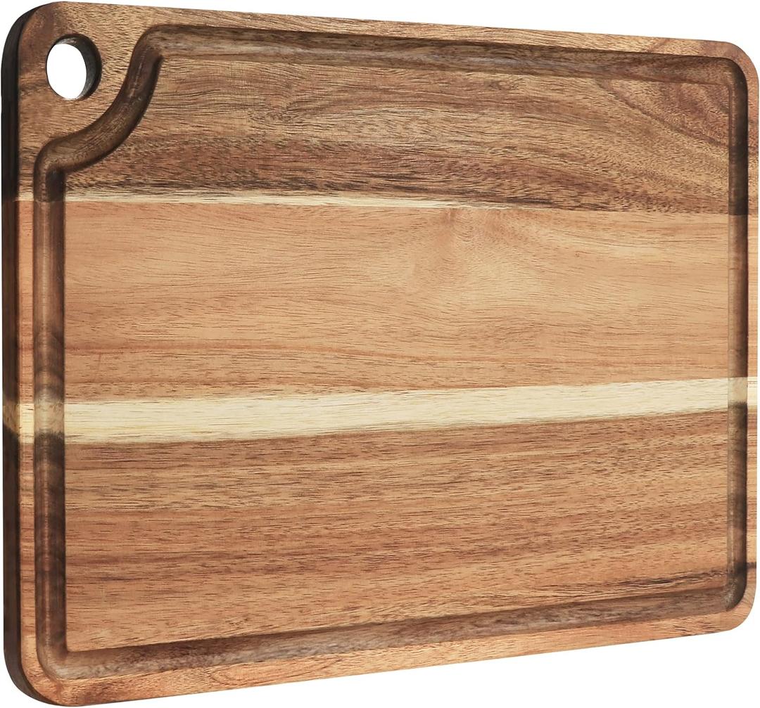 Large Wood Cutting Board For Kitchen 18x12x1.5 Thick Cheese Charcuterie Board
