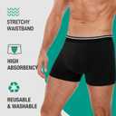 Incontinence Underwear for Men High Absorbency, Washable and Reusable Leakproof Underwear, Bladder Leak Cotton Boxers Briefs 3 Pack (Black, Large)