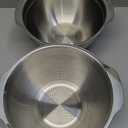 18/8 Stainless Steel Microwell Colander, 5QT Large Capacity with Handle Kitchen Food Strainer Basket for Washing Vegetables, Fruits, Rice, and Pasta (primary colour, 5QTColander+5QT Mixing bowl)