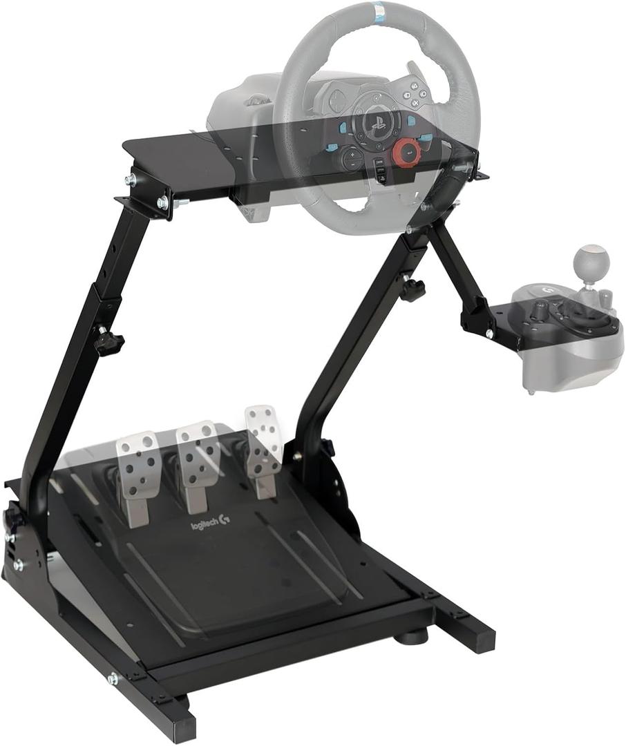 Racing Wheel Stand, Height Adjustable & Foldable Steering Wheal Stand Compatible with Logitech G25,G27,G29,G920 Gaming Cockpit