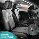 Seat Covers for Honda Civic Hatchback LX, EX, EXL, Sport, Touring, 2016-2021, Faux Leather Car Seats Cover Full Set Seatback Waterproof, Black Grey (60/40 Split Seatback)