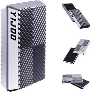 Fidget Slider, Metal Fidget Toy Adults-Smooth Operation with Mesmerizing Sounds, Stress Relief & Anxiety ADHD, Durable Pocket Desk Toy, for Friends, Perfect for Office, Home, Wait(Silver)