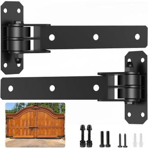 Heavy Duty Gate Hinges, 900 Lbs Capacity and Sealed Built-in Ball Bearings | 13" Bolt-On or Weld-On Hinges, 180° One-Way Open Gate Hinges for Wooden/Metal Gates,Driveway Gates,Fence, Sheds( Matte black)