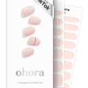 ohora Semi Cured Gel Nail Strips (N Basic Nails no.11) - Nude, Solid, Works with Any UV/LED Lamps, Salon-Quality, Long Lasting, Easy to Apply & Remove - Includes 2 Prep Pads, Nail File & Wooden Stick