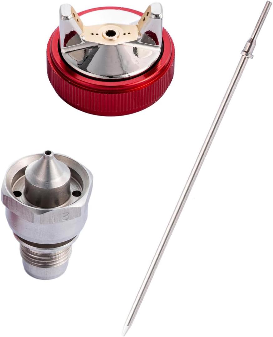 DAXINYANG Tools 1.3mm Needle, Nozzle, Air Cap Set for R500 LVLP Spray Gun, Nozzle Set for Gravity Feed Air Spray Gun