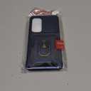 Janmitta Compatible with Samsung Galaxy S25 Plus/ S24 Plus Case Built in Slide Camera Lens Cover+Screen Protector+Finger Ring Holder Kickstand, Heavy Duty Shockproof Full Body Phone Cover, Blue